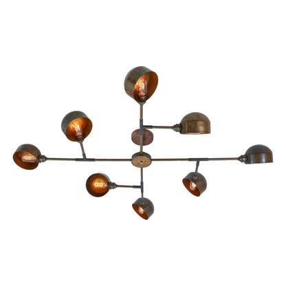 SANTA ANITA - Industrial Flush Chandelier, Eight-Arm