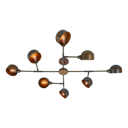 SANTA ANITA - Industrial Flush Chandelier, Eight-Arm