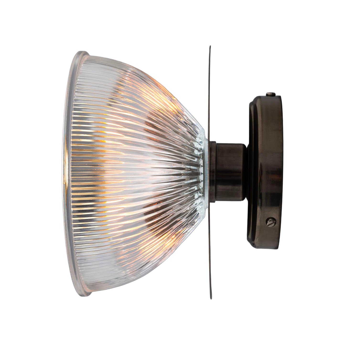 ECLIPSE - Prismatic Brass Glass Dish Wall Light