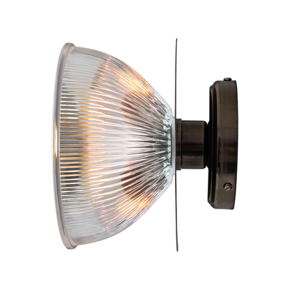 ECLIPSE - Prismatic Brass Glass Dish Wall Light