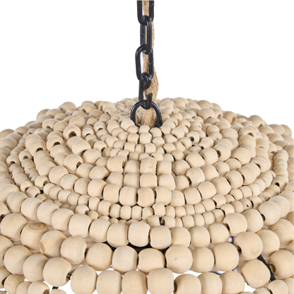 The Wooden Bead Dome Pendant - Natural