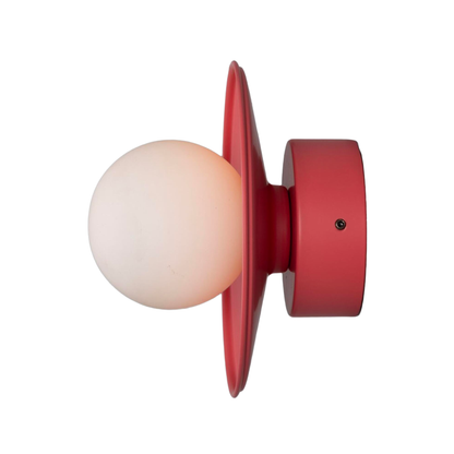 AOSTA - Brass Disc Bathroom Wall Light with Glass Globe 16.2cm IP65