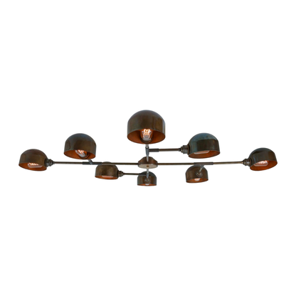SANTA ANITA - Industrial Flush Chandelier, Eight-Arm