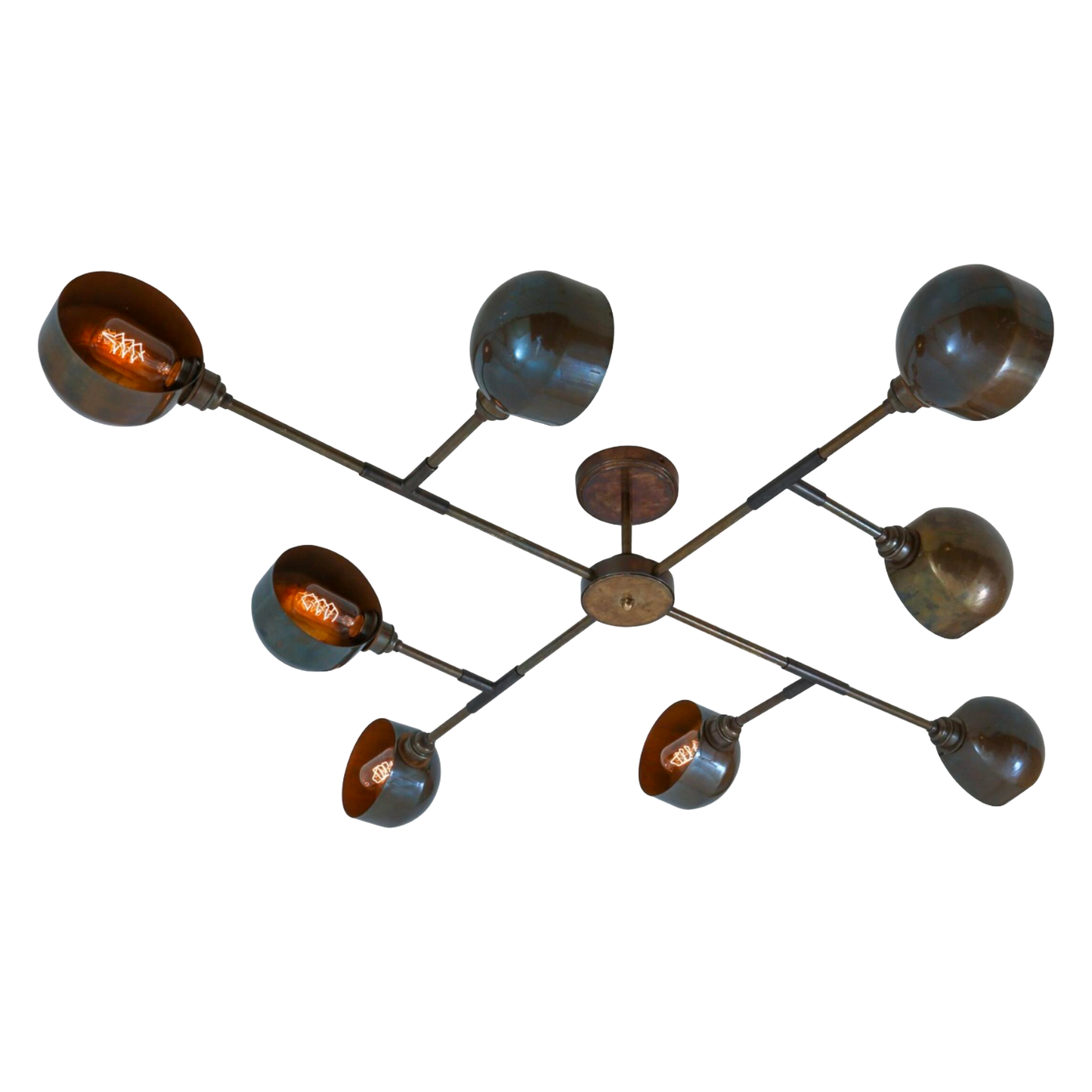 SANTA ANITA - Industrial Flush Chandelier, Eight-Arm