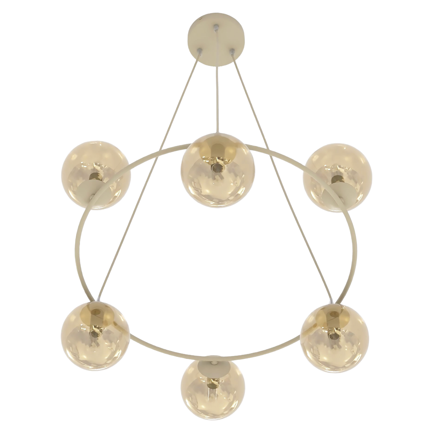 AZURA - Taklampa i mokka med 6 amber färgade glas