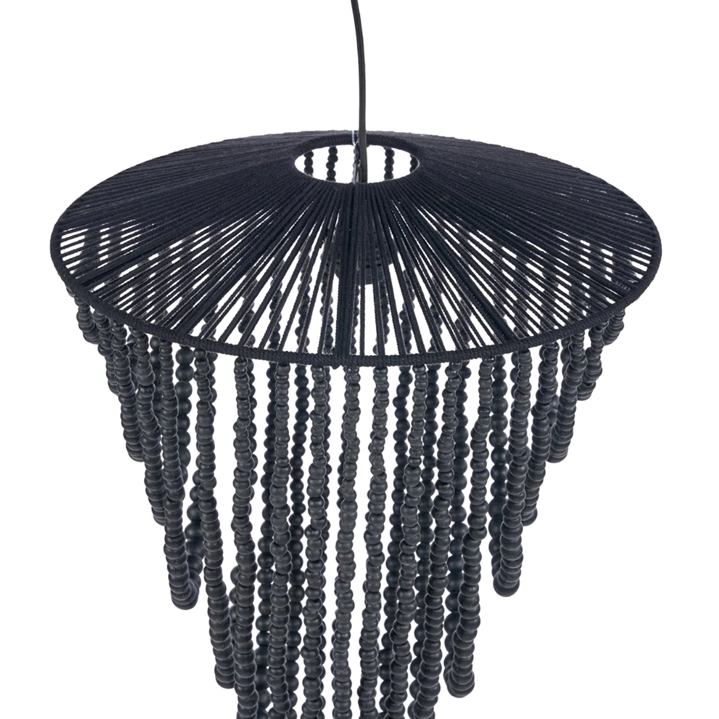THE WOODEN BEAD CHANDELIER - Black L