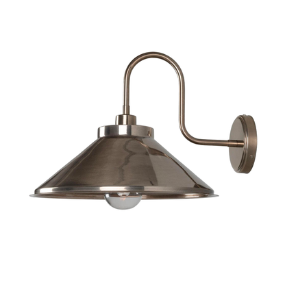 NERISSA -  Brass Swan Neck Wall Light 37.5cm IP65