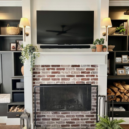 TENBY -  Modern Brass Wall Light with Fabric Shade
