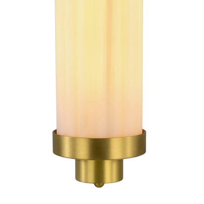 LOUISE - Vintage Rippled Opal Glass and Brass Bathroom Pendant 52.5cm IP44