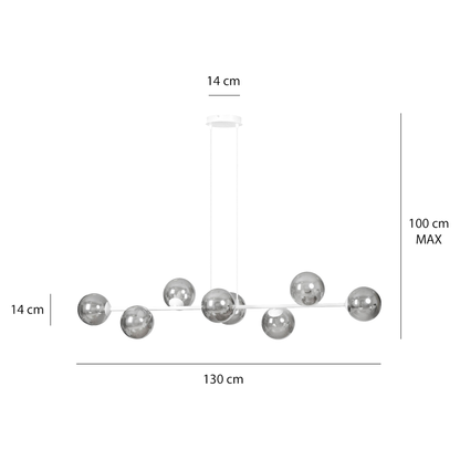 TAKLAMPA ROSSI 8 - Vit 130cm (Special Beställningsvara)