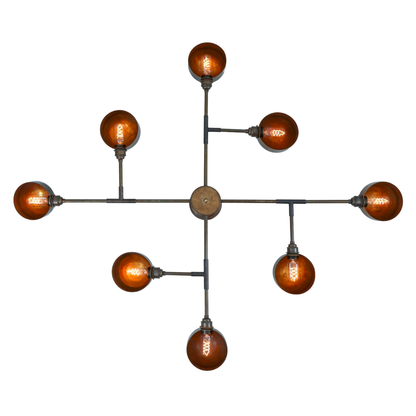 SANTA ANITA - Industrial Flush Chandelier, Eight-Arm
