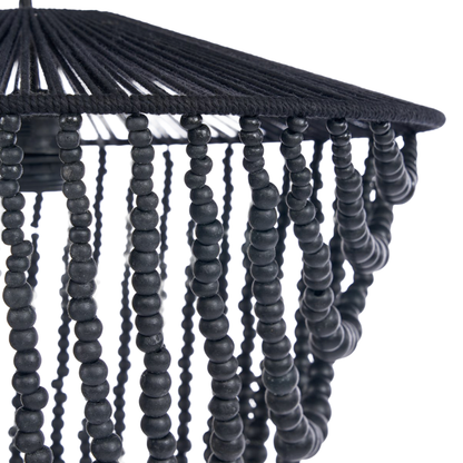 THE WOODEN BEAD CHANDELIER - Black L