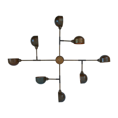 SANTA ANITA - Industrial Flush Chandelier, Eight-Arm