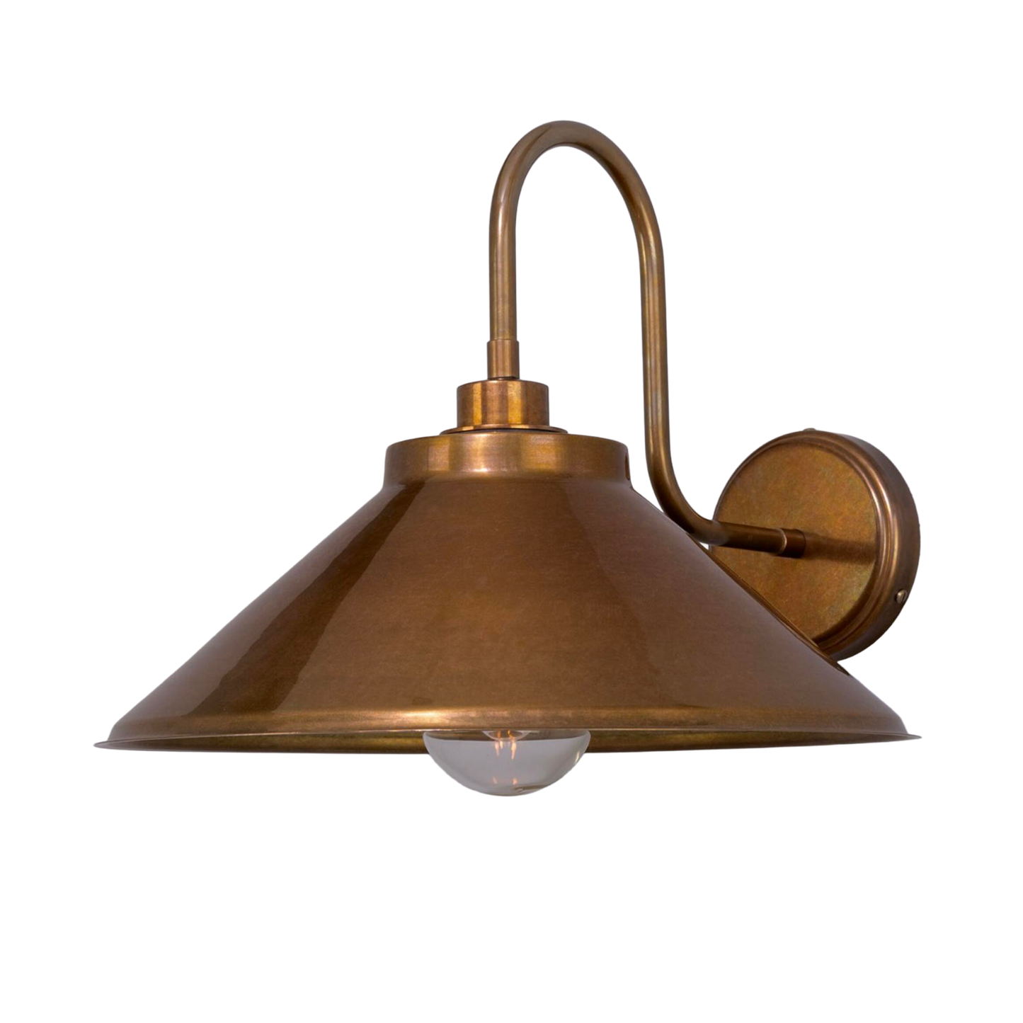 NERISSA -  Brass Swan Neck Wall Light 37.5cm IP65