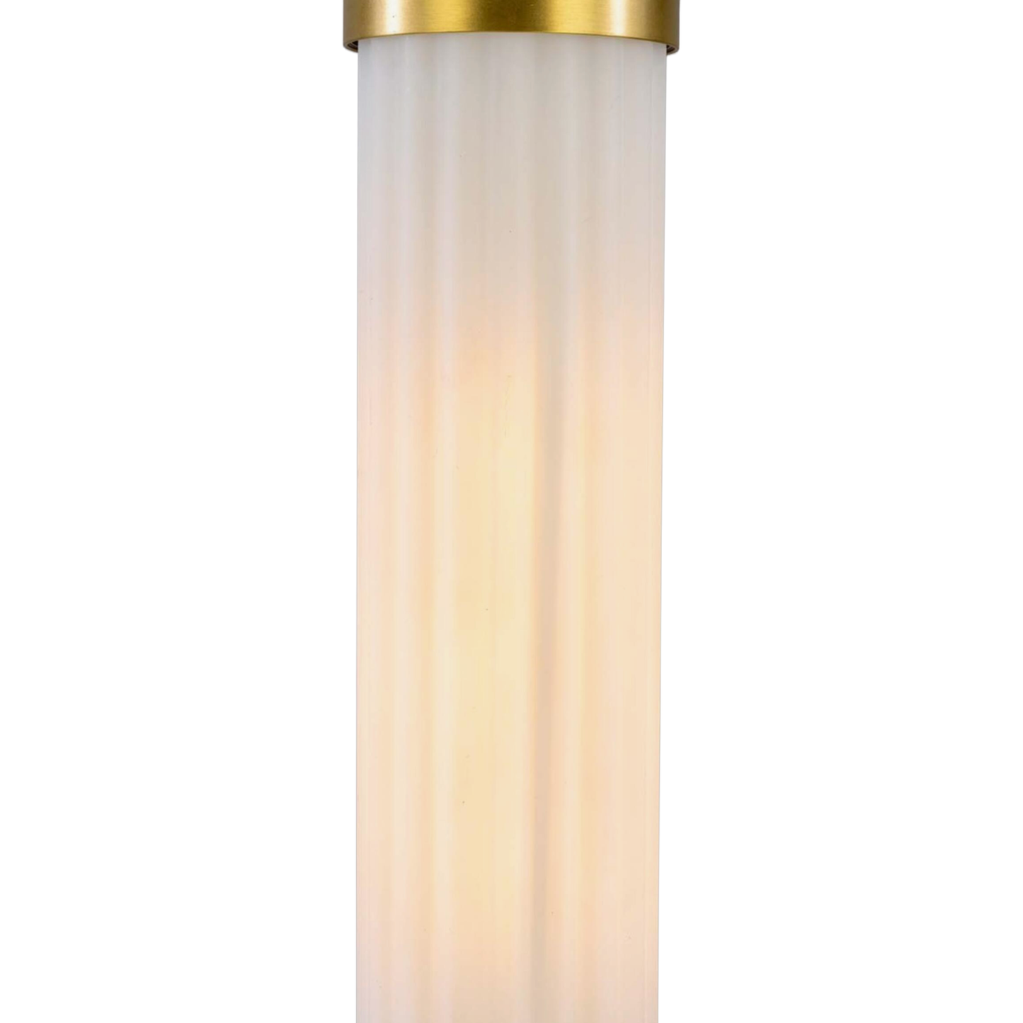LOUISE - Vintage Rippled Opal Glass and Brass Bathroom Pendant 52.5cm IP44