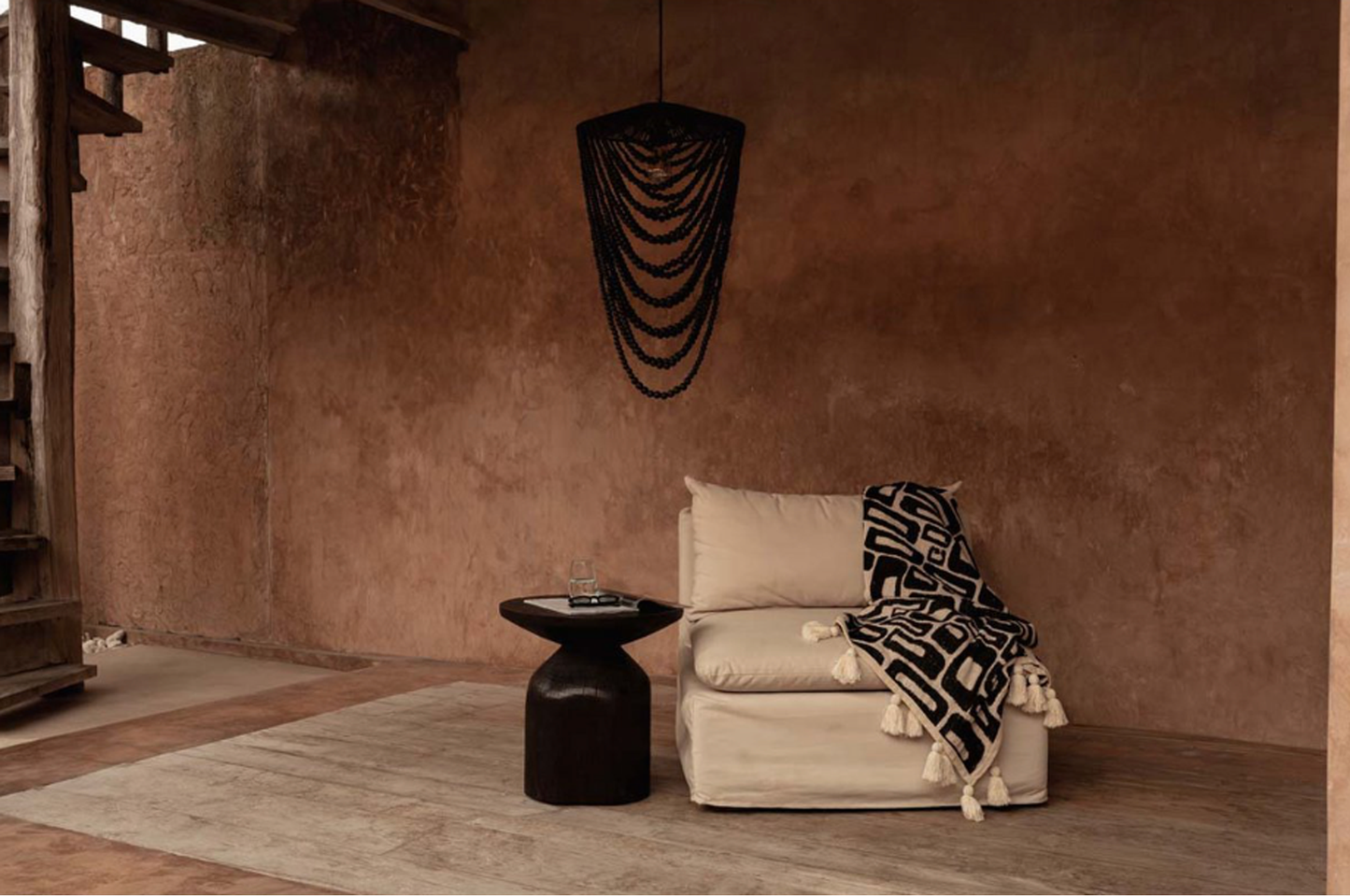 THE WOODEN BEAD CHANDELIER - Black L