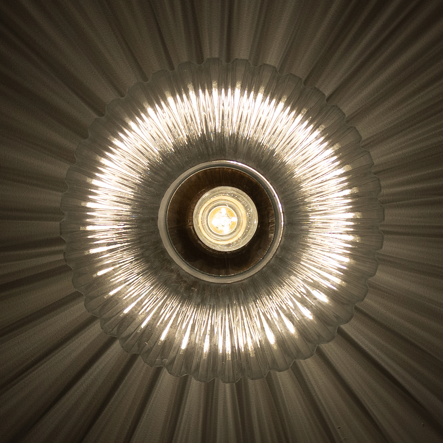 NEITH - Oval Reeded Glass and Brass Wall Light 30cm