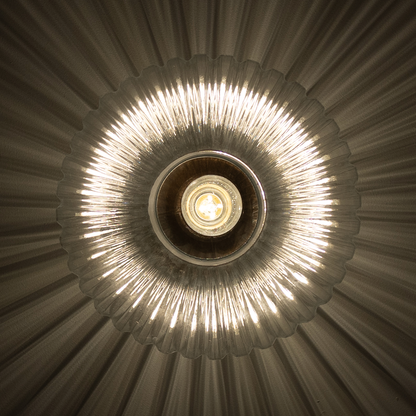 NEITH - Oval Reeded Glass and Brass Wall Light 30cm