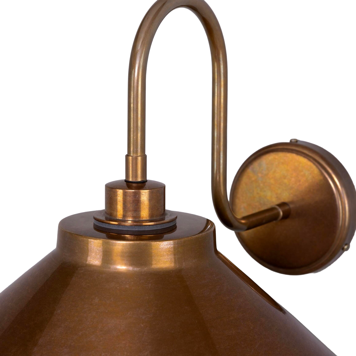 NERISSA -  Brass Swan Neck Wall Light 37.5cm IP65