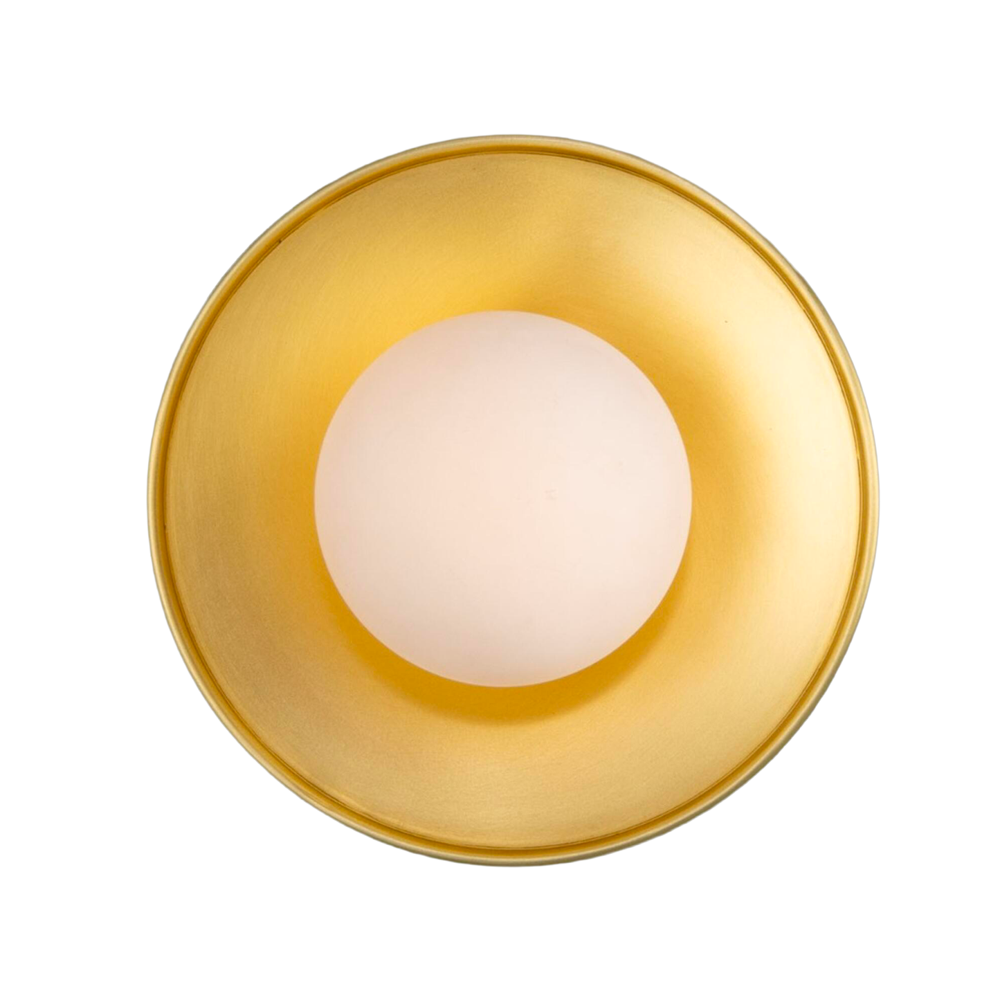 AOSTA - Brass Disc Bathroom Wall Light with Glass Globe 16.2cm IP65
