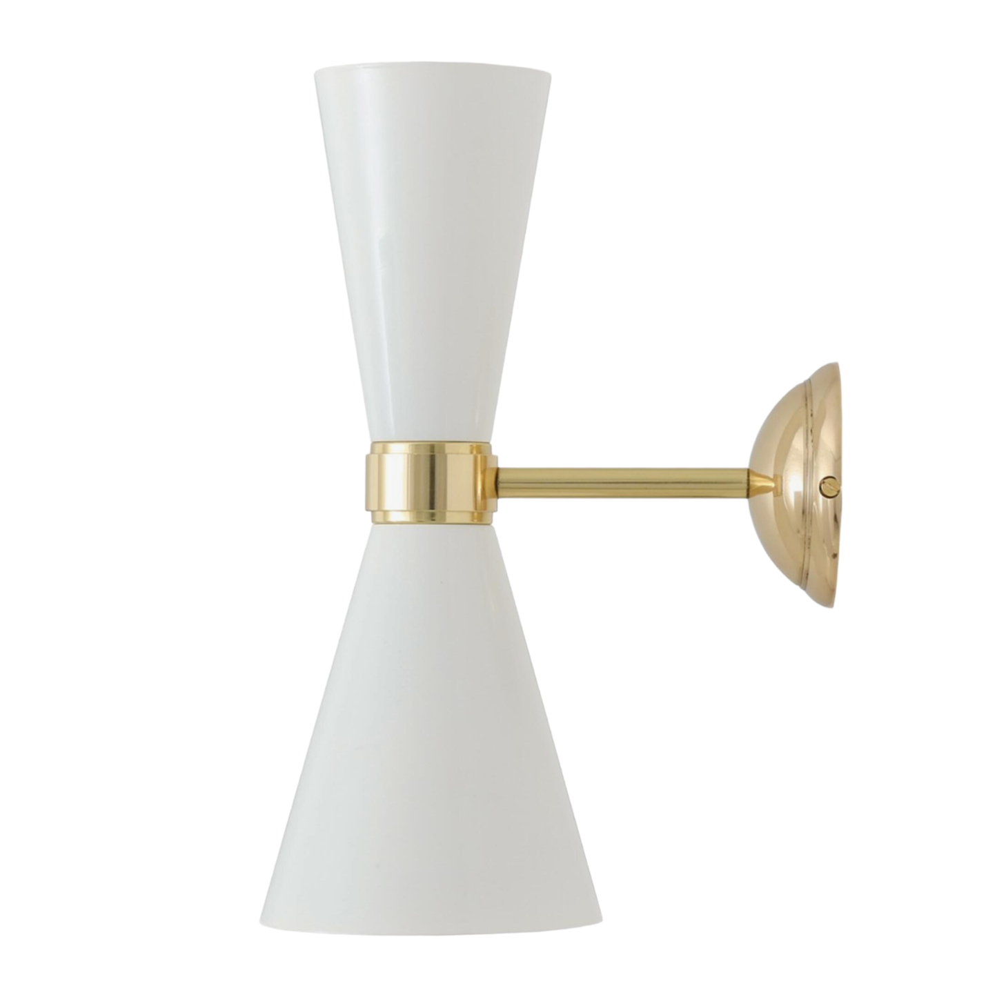 CAIRO - Mid Century Double Cone Brass Wall Light