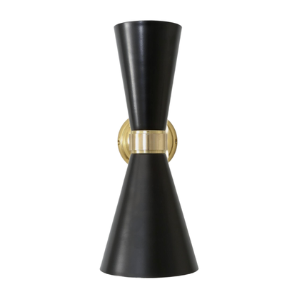 CAIRO - Mid Century Double Cone Brass Wall Light