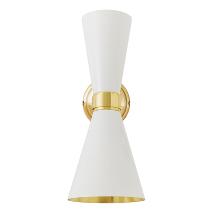 CAIRO - Mid Century Double Cone Brass Wall Light