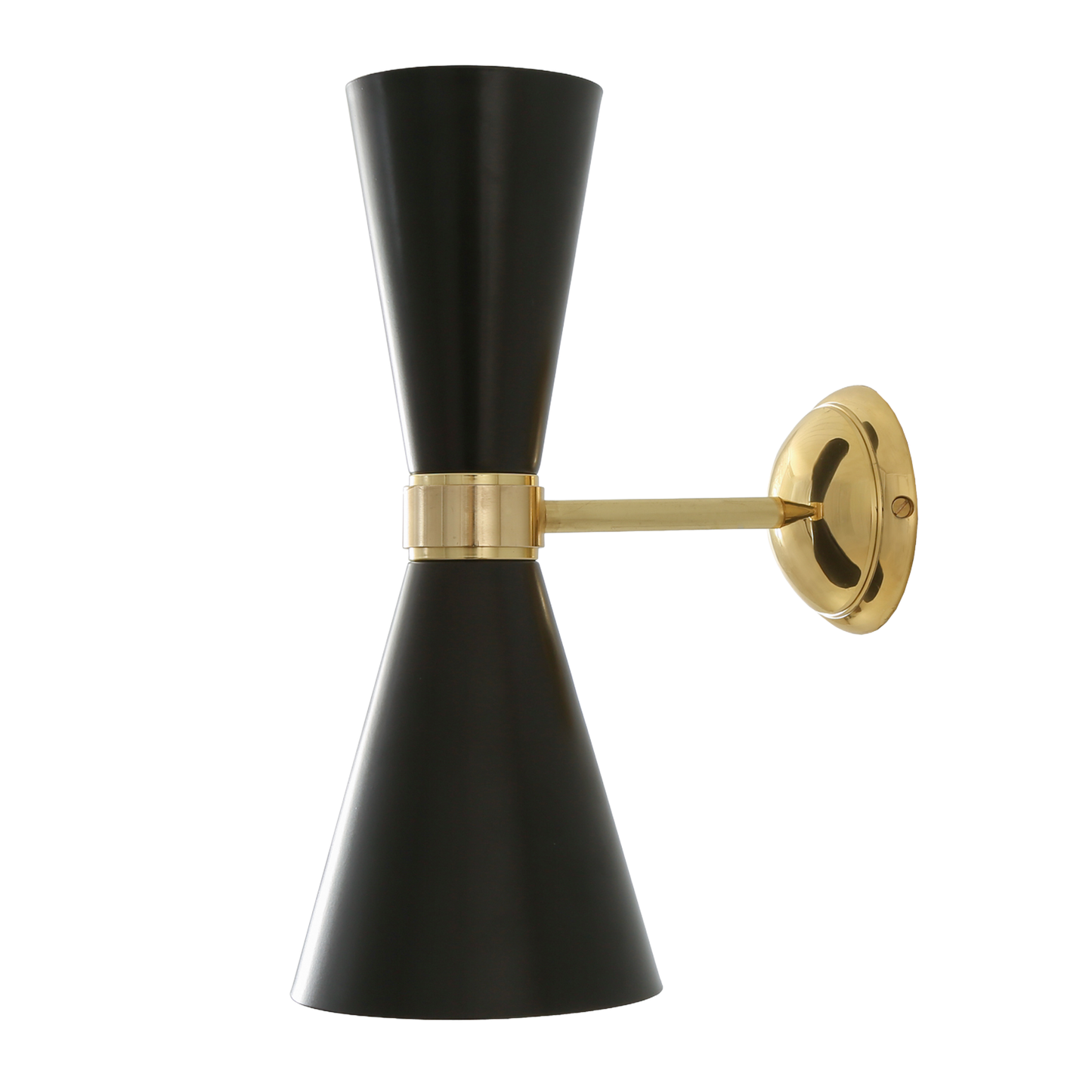CAIRO - Mid Century Double Cone Brass Wall Light