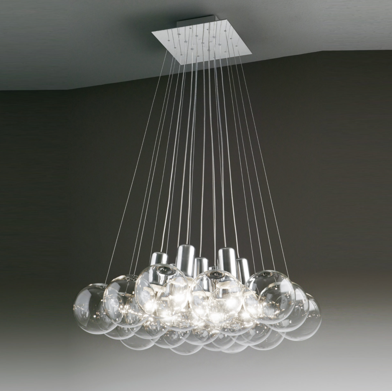 SPHERE - Taklampa 19 LED – Fyrkantig takplatta, 85 höjd.